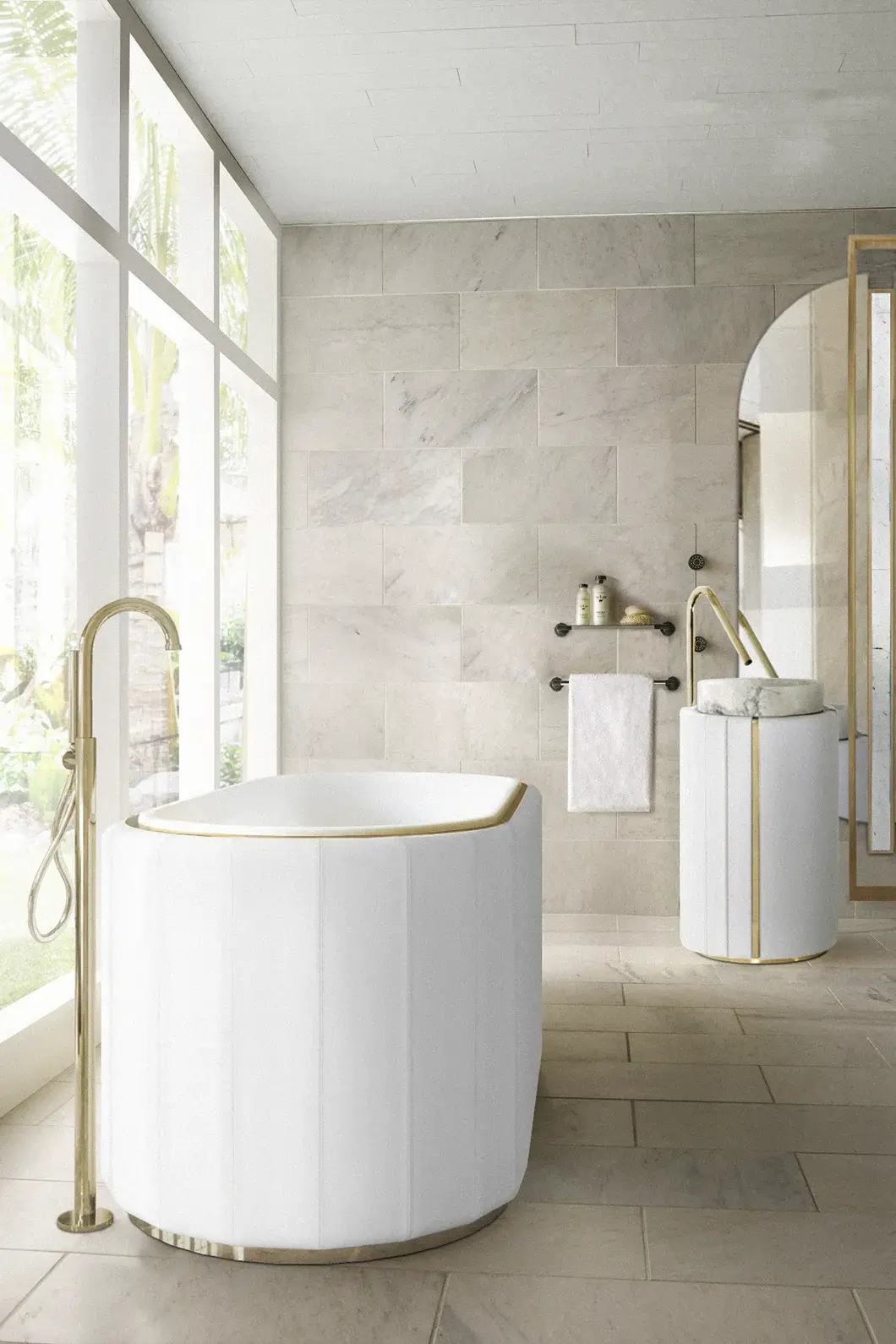 Lavatório de coluna Imperial branco