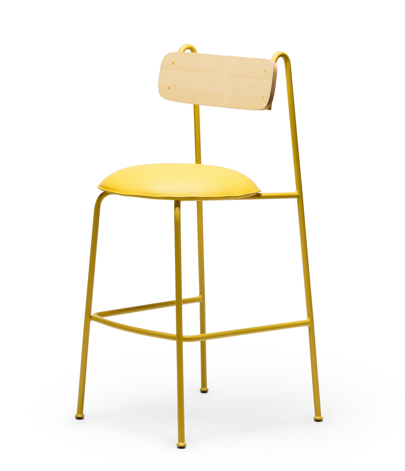 Banco de Bar Lena SG-75 Amarelo em Freixo
