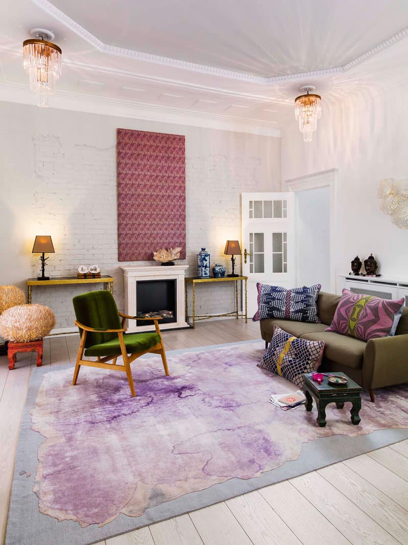 Tapete Mono Roxo Luxury Feito à Mão