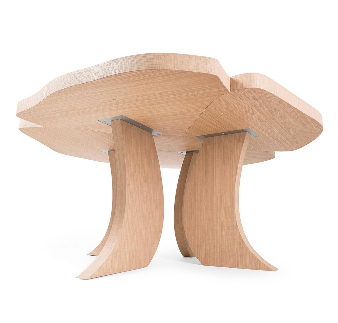 Mesa de Jantar Oval em Madeira Natural