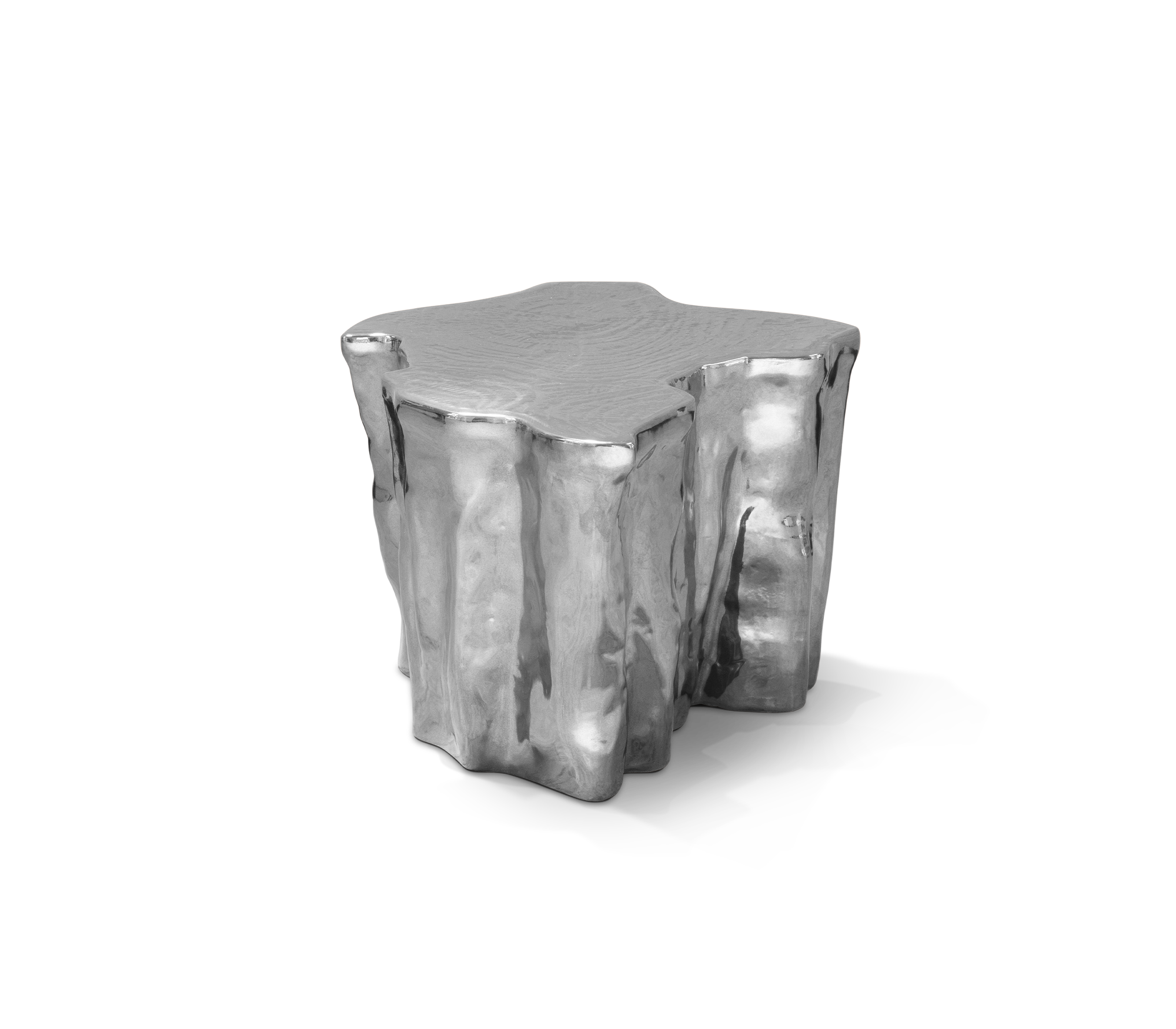 Mesa de Apoio Cerâmica Prateada Horizon