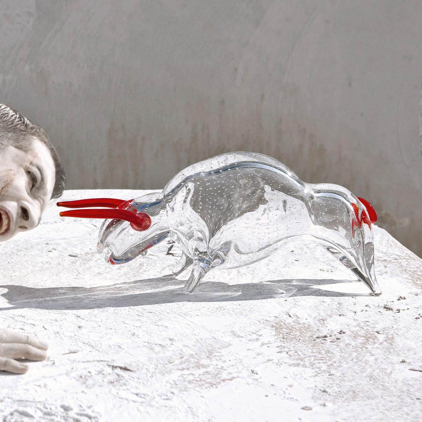 Figura Decorativa Touro em Vidro