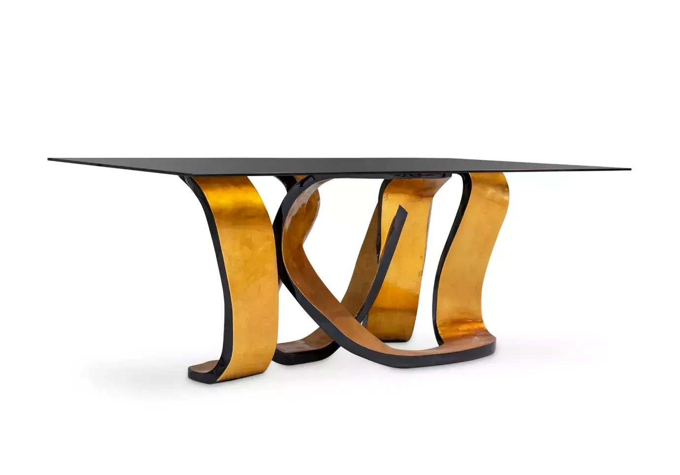 Mesa de Jantar Folha Dourada Ribbon