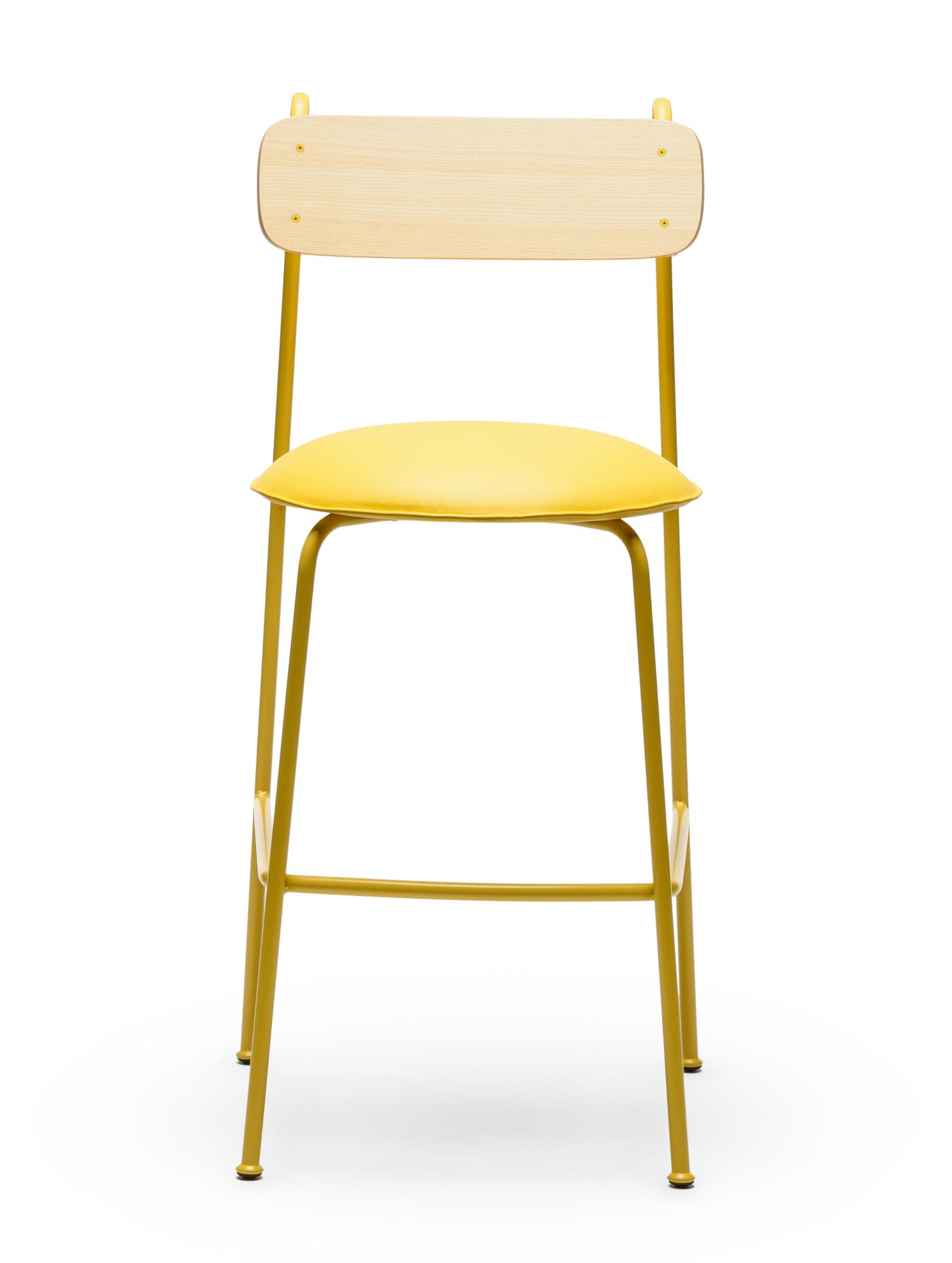 Banco de Bar Lena SG-75 Amarelo em Freixo