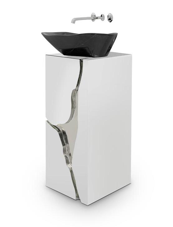 Lavatório de coluna design fraturado