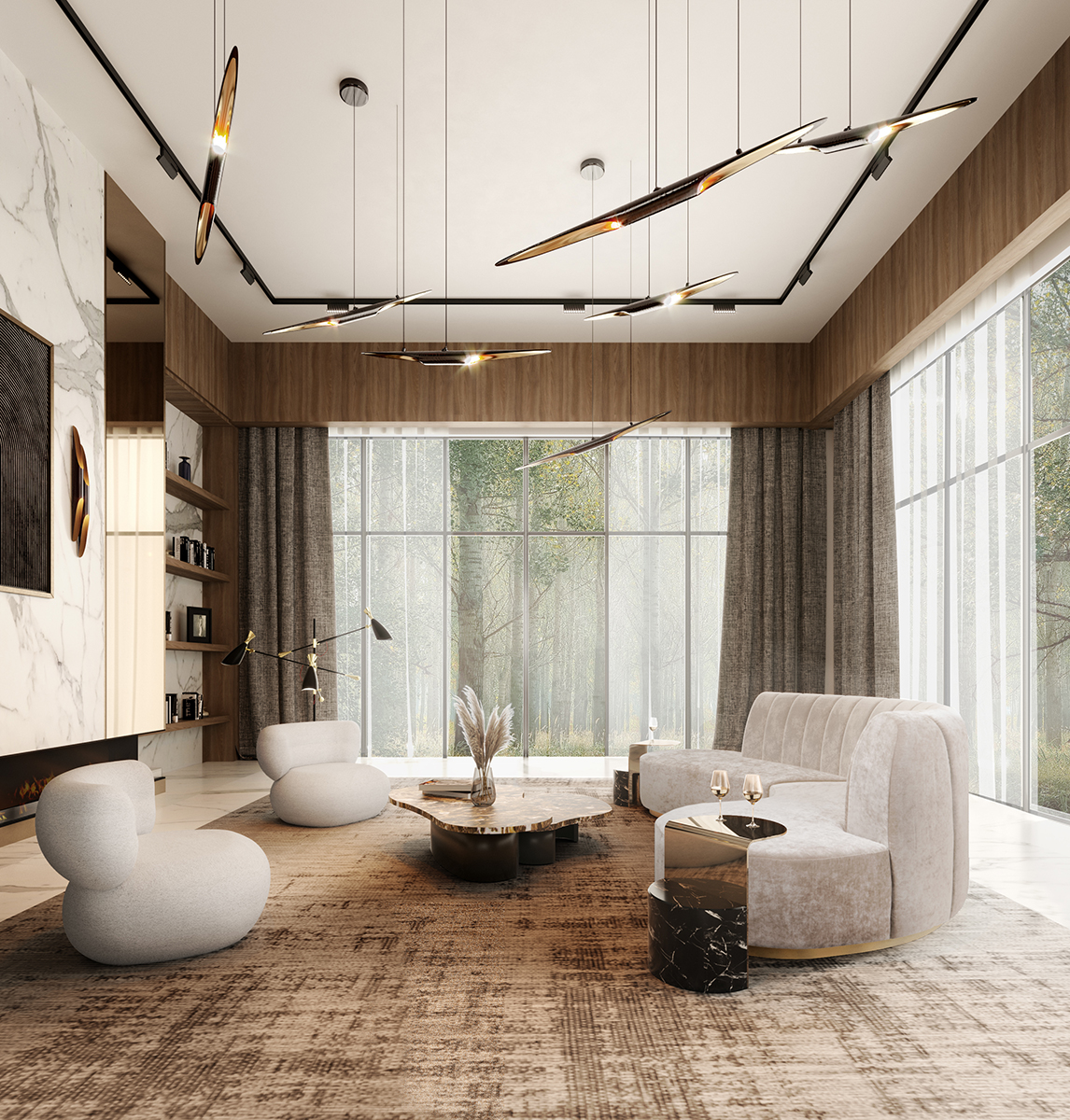 Candeeiro suspenso tom profundo - 30