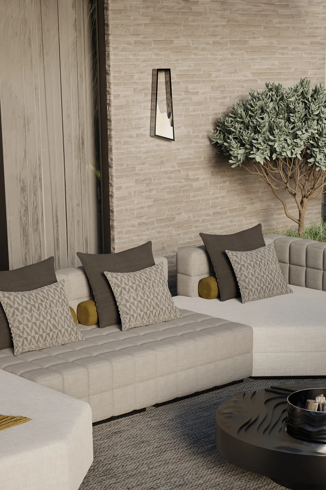 Candeeiro de parede exterior Grand Aura