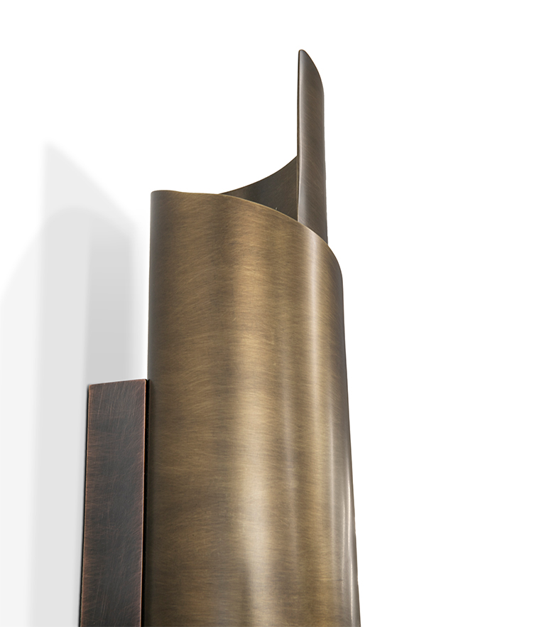 Candeeiro de parede latão envelhecido