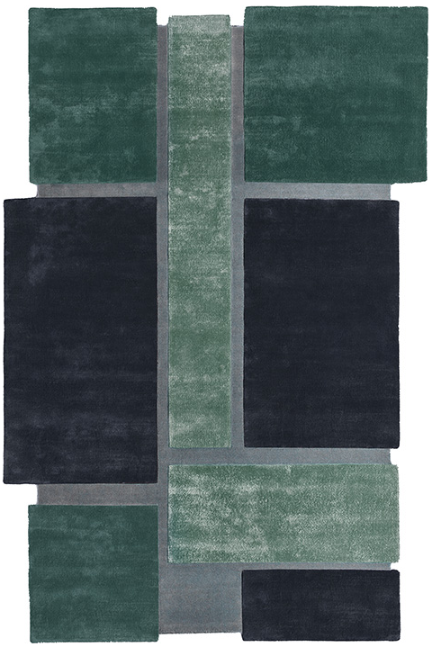 Tapete de Design Art Deco Verde / Azul | Tamanho: 200 × 300 cm Tapete de Design Art Deco Verde / Azul | Tamanho: 200 × 300 cm