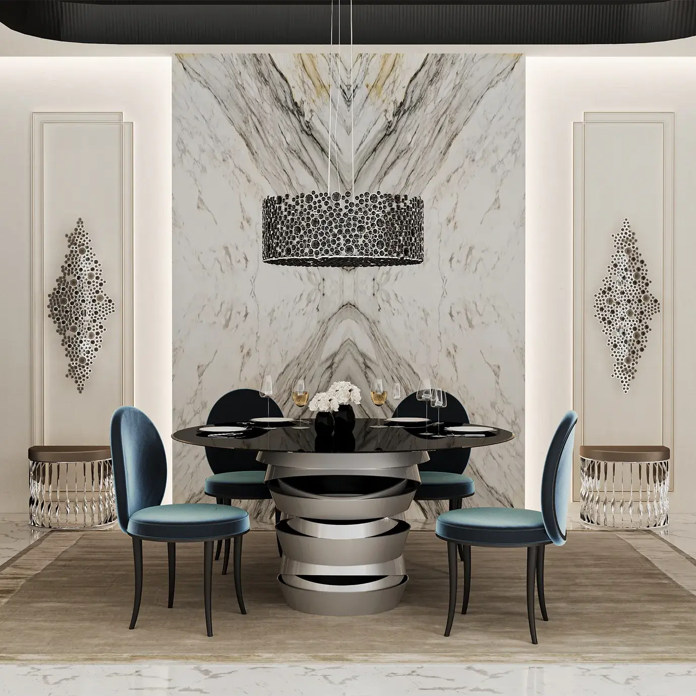 Cadeira de Jantar Mistral com Costas em Tecido - 2