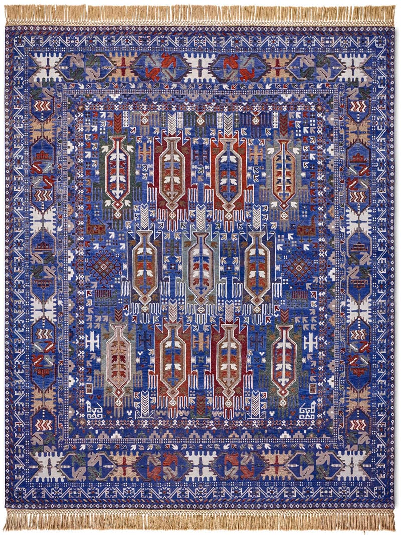 Tapete Balouch Azul Luxury Feito à Mão | Tamanho: 140 × 210 cm