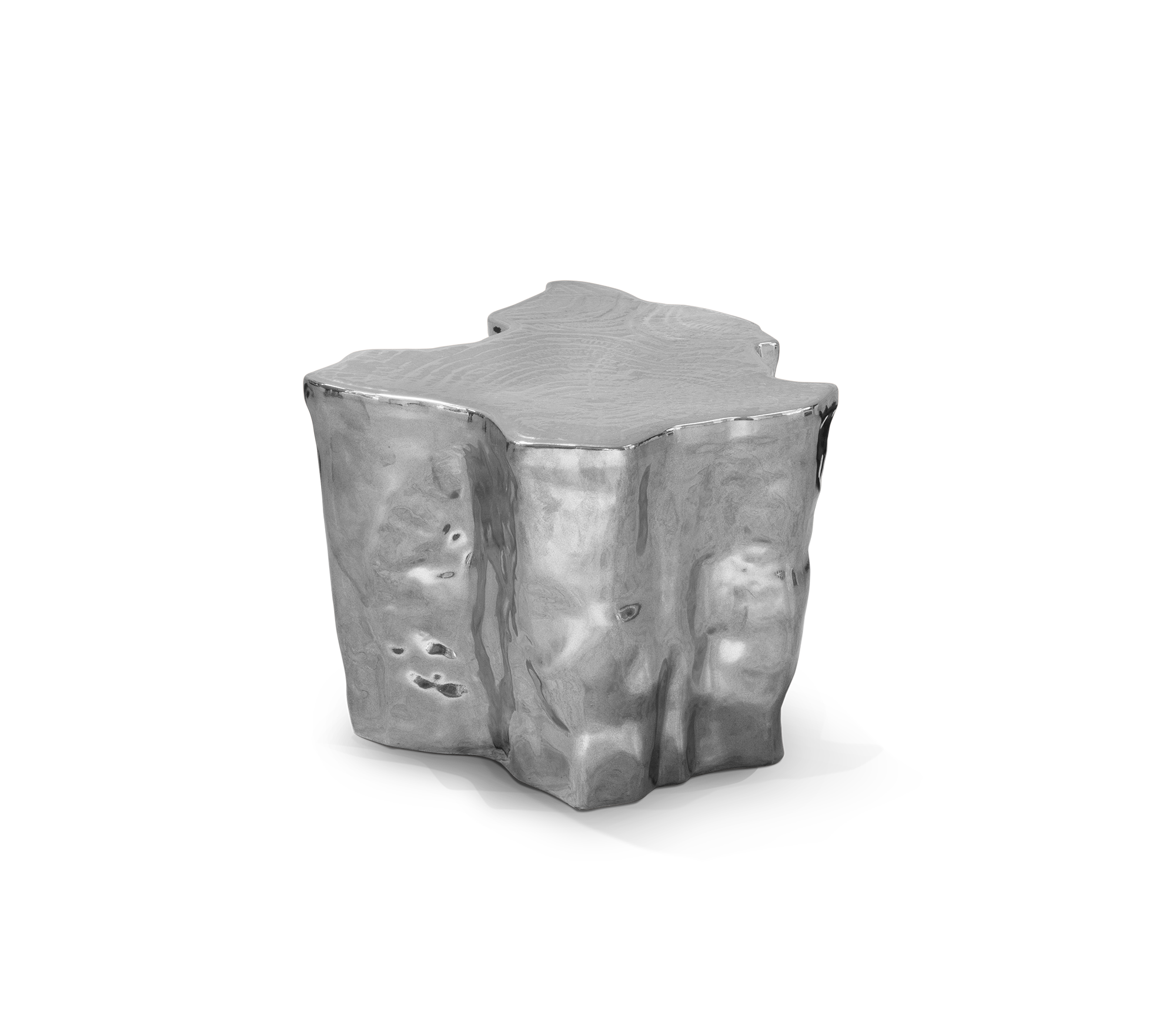 Mesa de Apoio Cerâmica Prateada Horizon