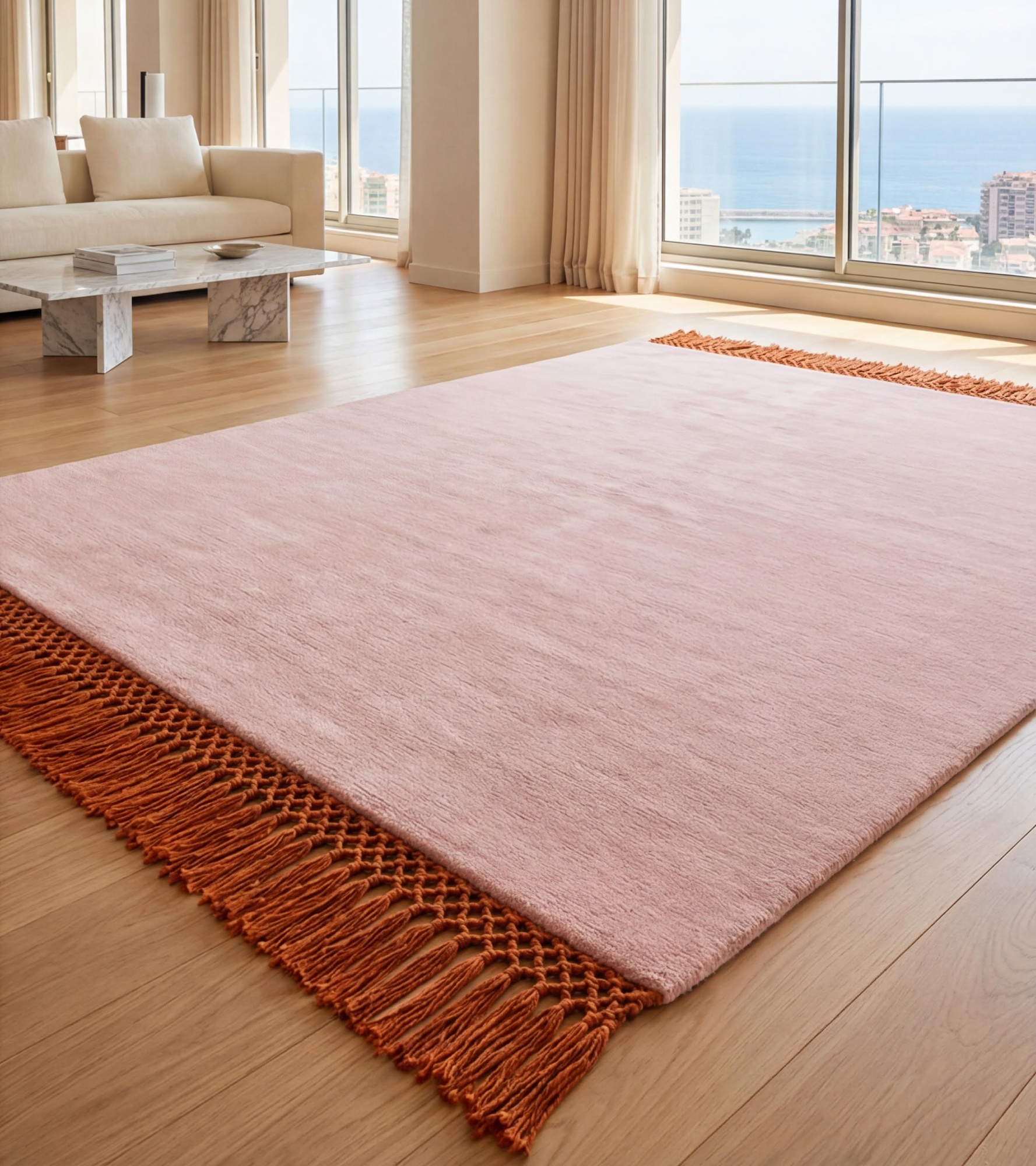 Tapete Minimal Fringe Blush