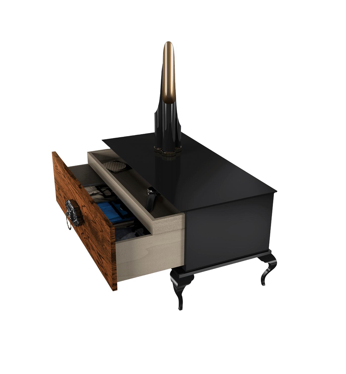 Mesa de Cabeceira Clássica Louvre