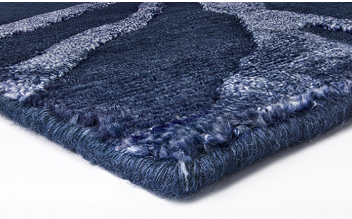 Tapete Moderno Azul Anodado à Mão | Tamanho: 250 × 300 cm
