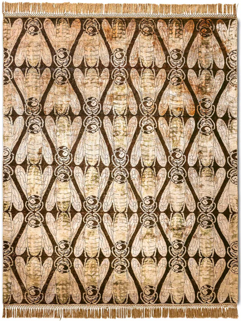 Tapete Honey Metallic Gold Feito à Mão Luxury | Tamanho: 122 × 183 cm