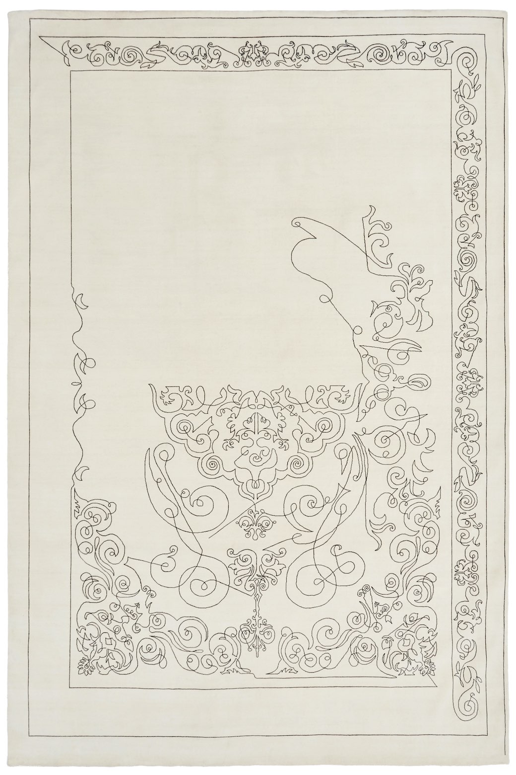 Tapete One-Stroke Tecido à Mão