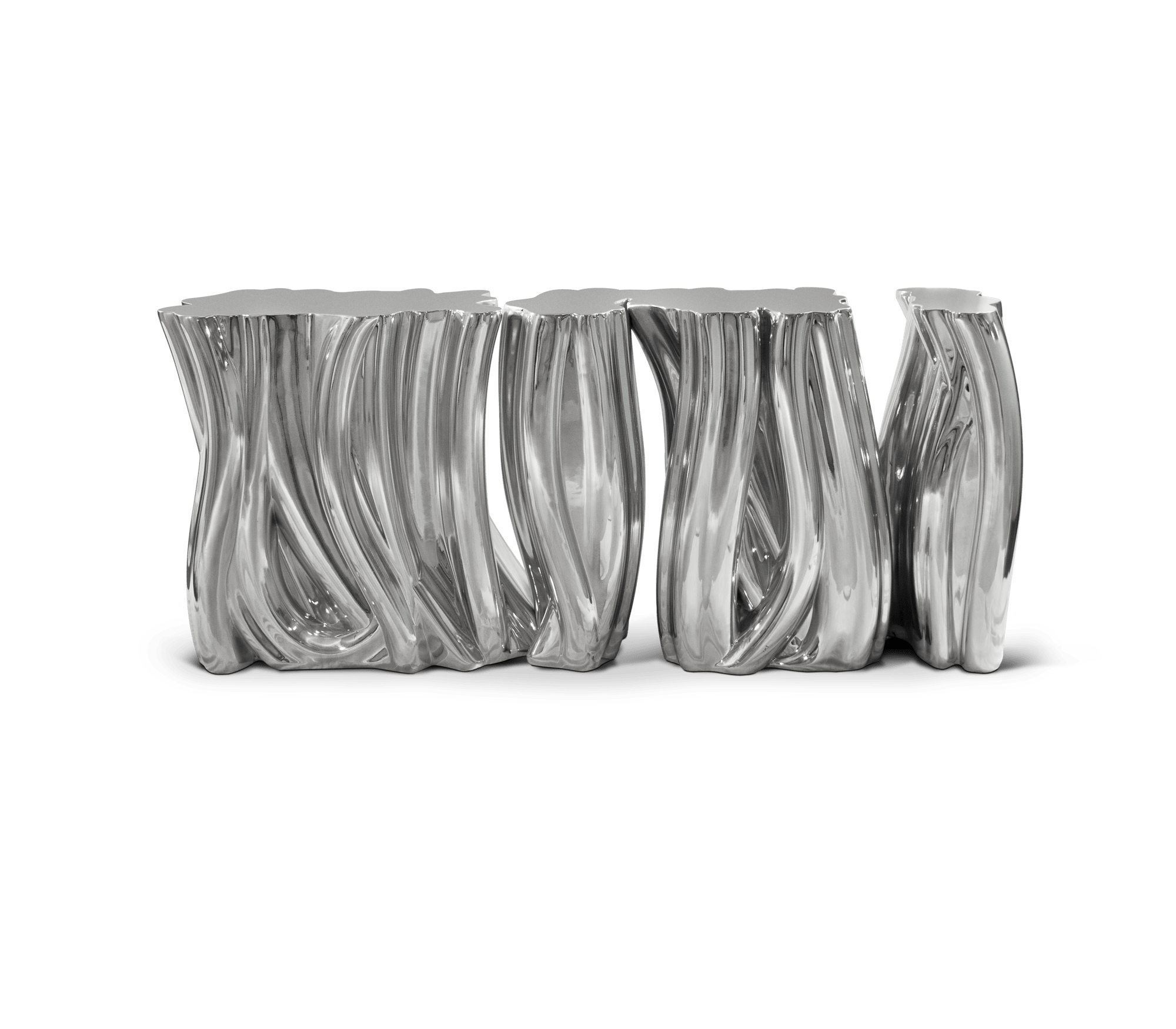 Aparador Monochrome prateado premium