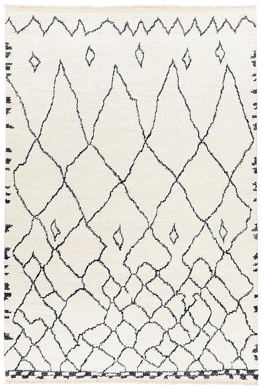 Tapete Berber Branco Pelo Alto