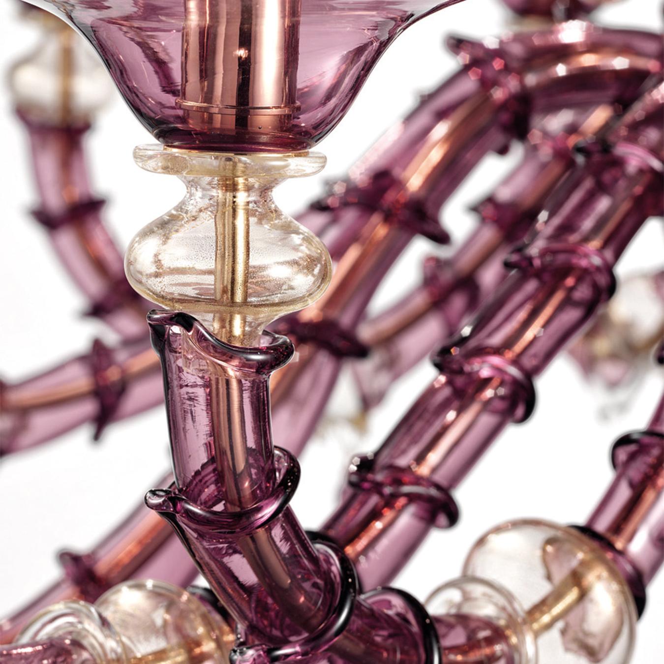 Lustre Clássico em Vidro de Murano Roxo