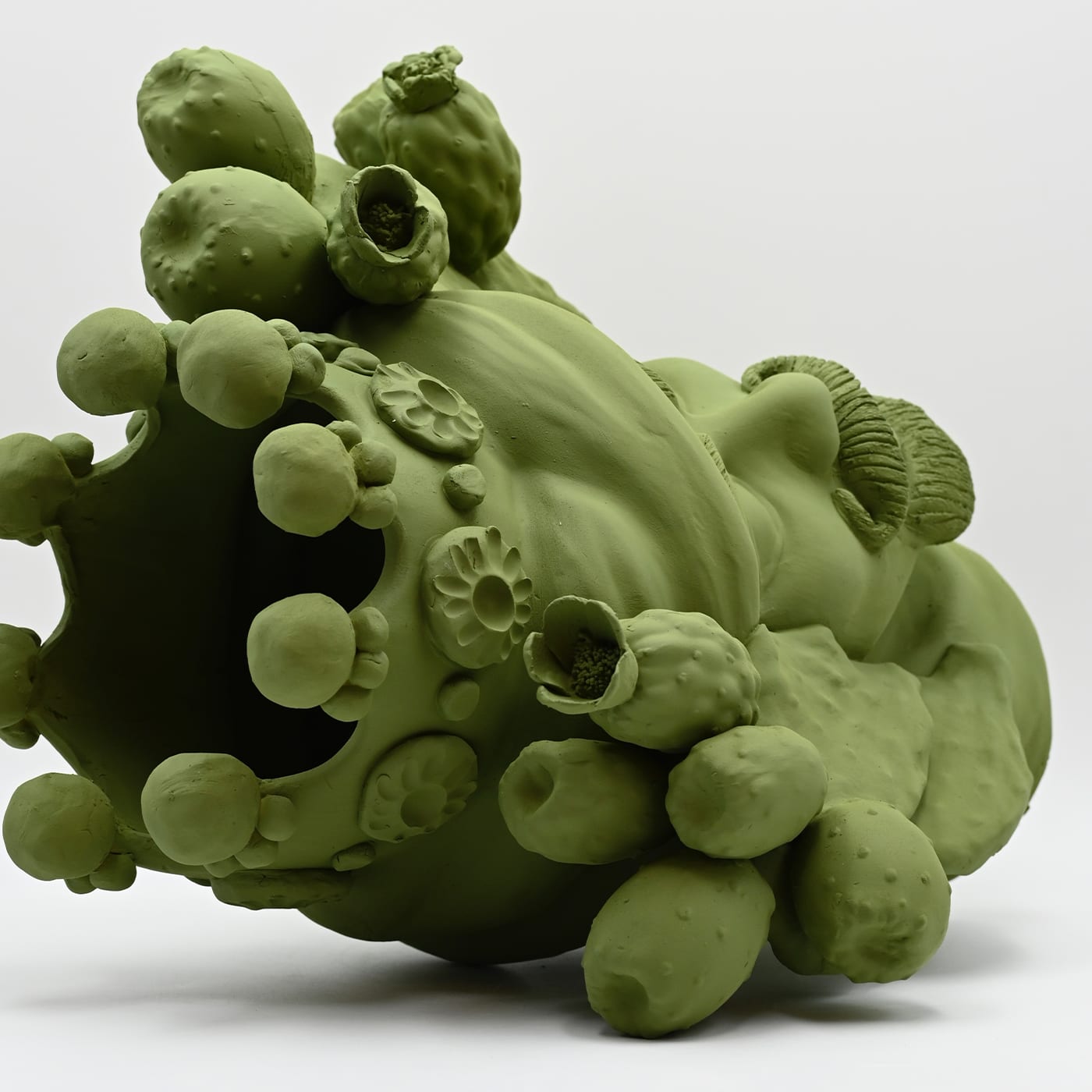 Escultura artesanal Moor's Head verde