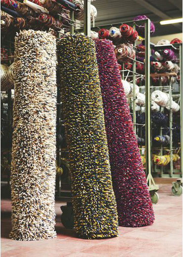 Tapete Shag Lã Feltrada Bege/Castanho Rocks