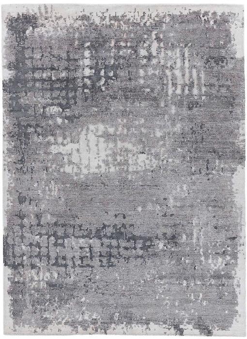 Tapete Feito à Mão Seda de Bambu Abstracto Indiano