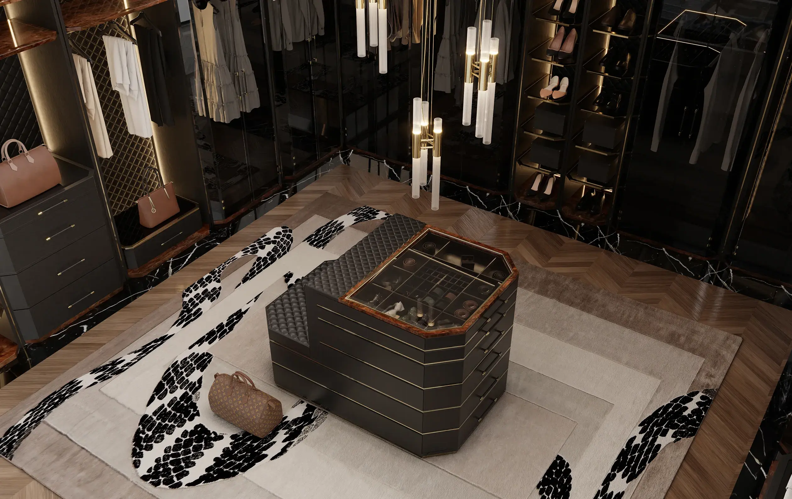 Ilha closet Cadence cinzenta