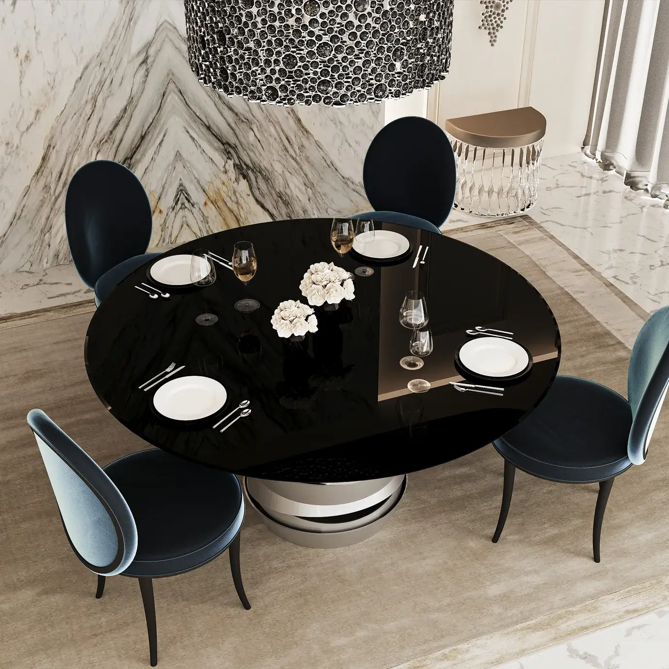 Cadeira de Jantar Mistral com Costas em Tecido - 3