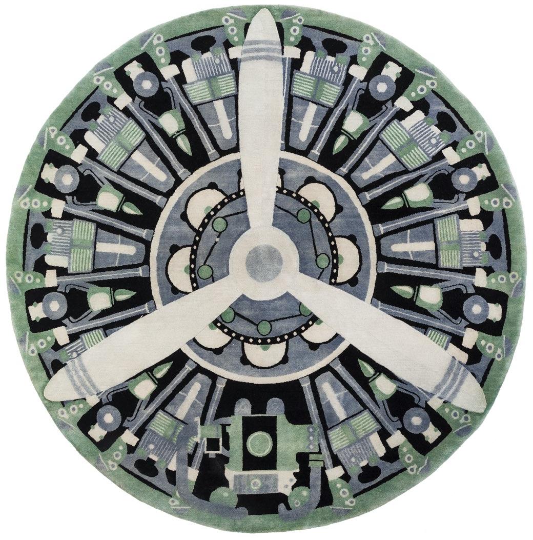 Tapete Rotor Redondo Tecido à Mão