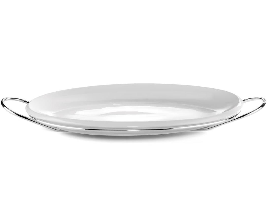 Bandeja oval prateada Grand Gourmet | Dimensões: 39 × 65 Bandeja oval prateada Grand Gourmet | Dimensões: 39 × 65