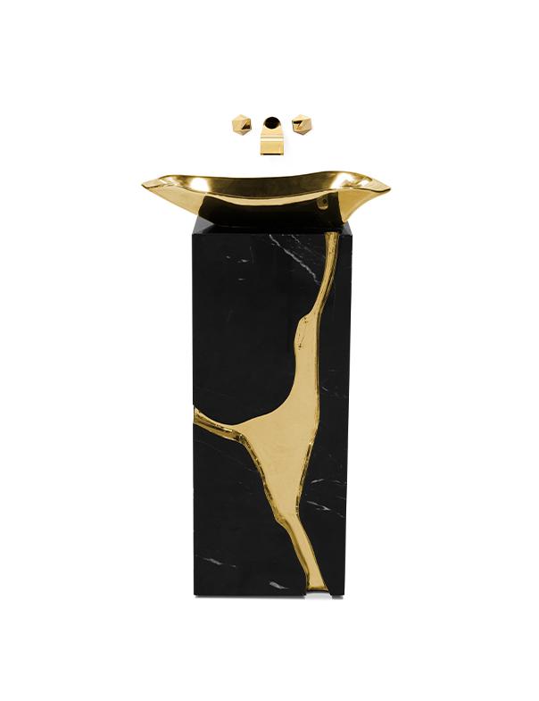 Lavatório de coluna design estilhaçado