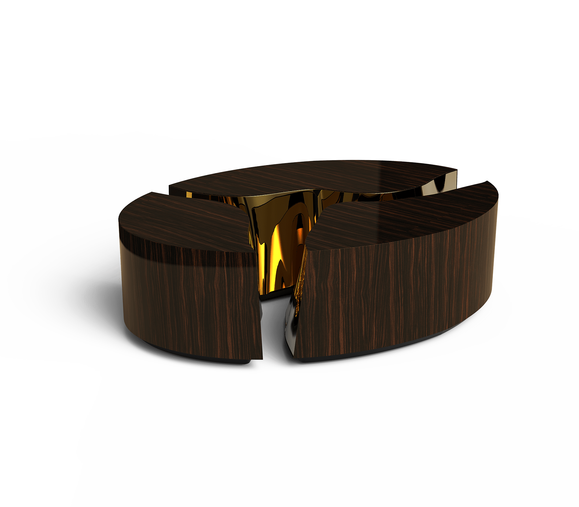 Mesa de Centro Oval Ébano Fissure