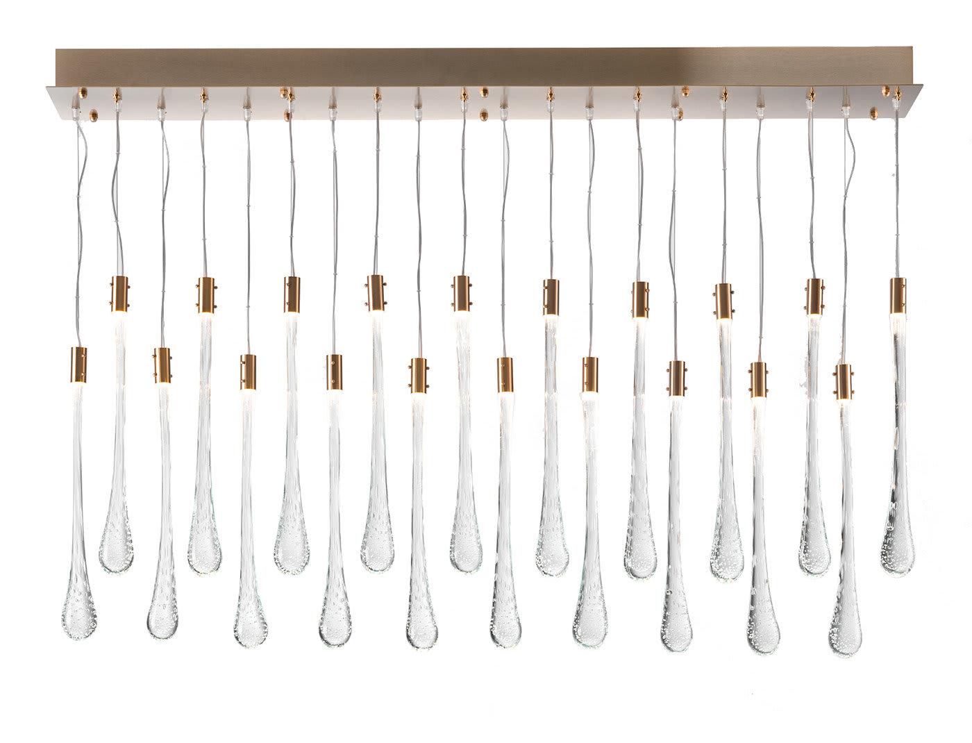 Lustre com Pendentes de Vidro de Murano