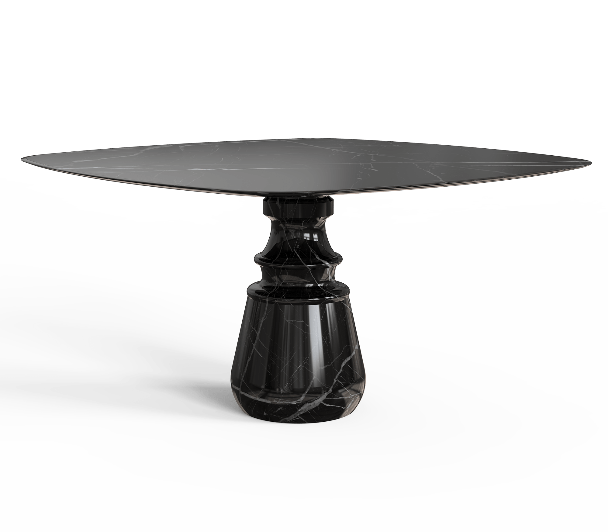 Mesa de Jantar Quadrada Nero Marquina Obsidian