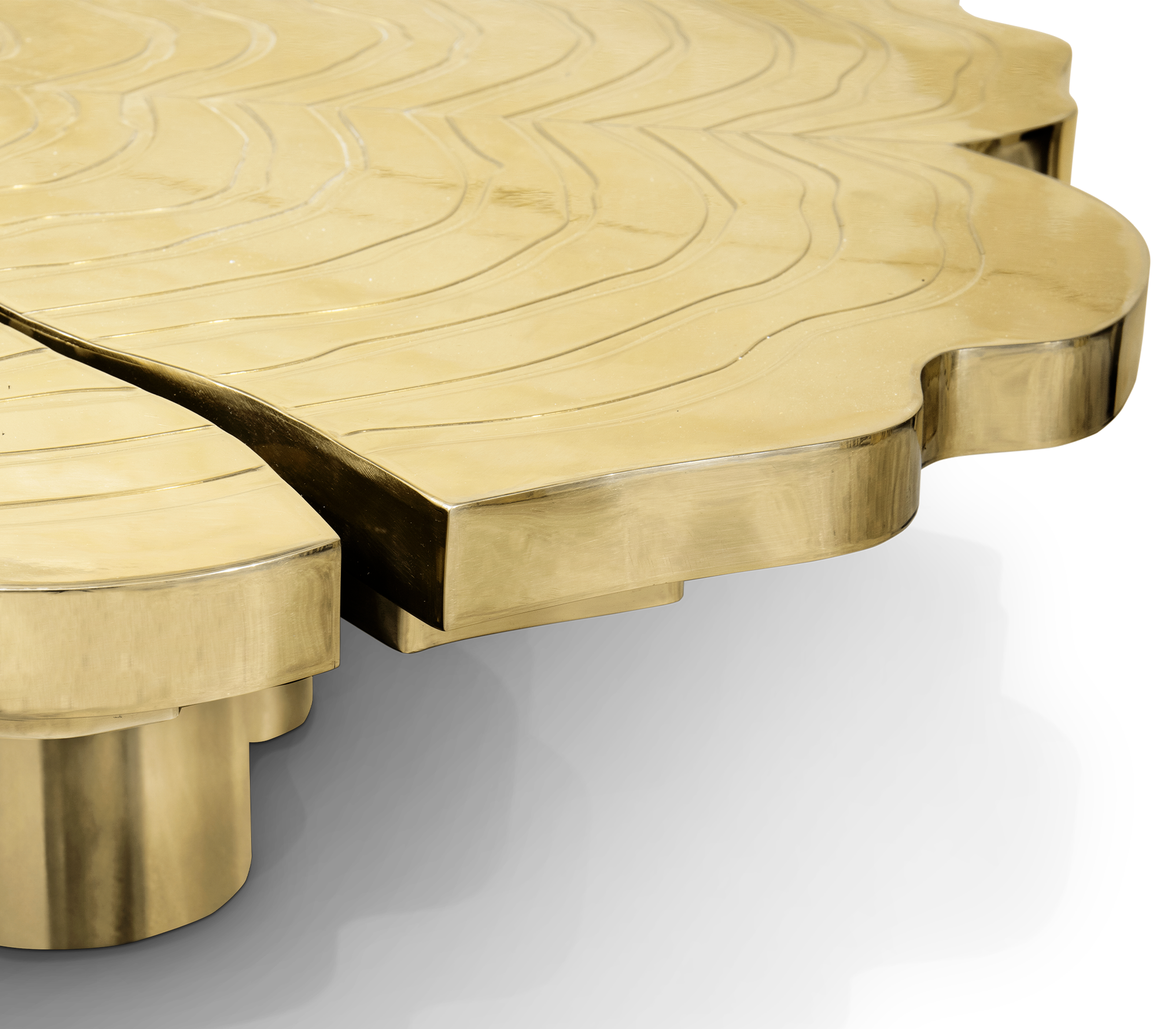 Conjunto 3 Peças Mesa de Centro Dourada Fortuna