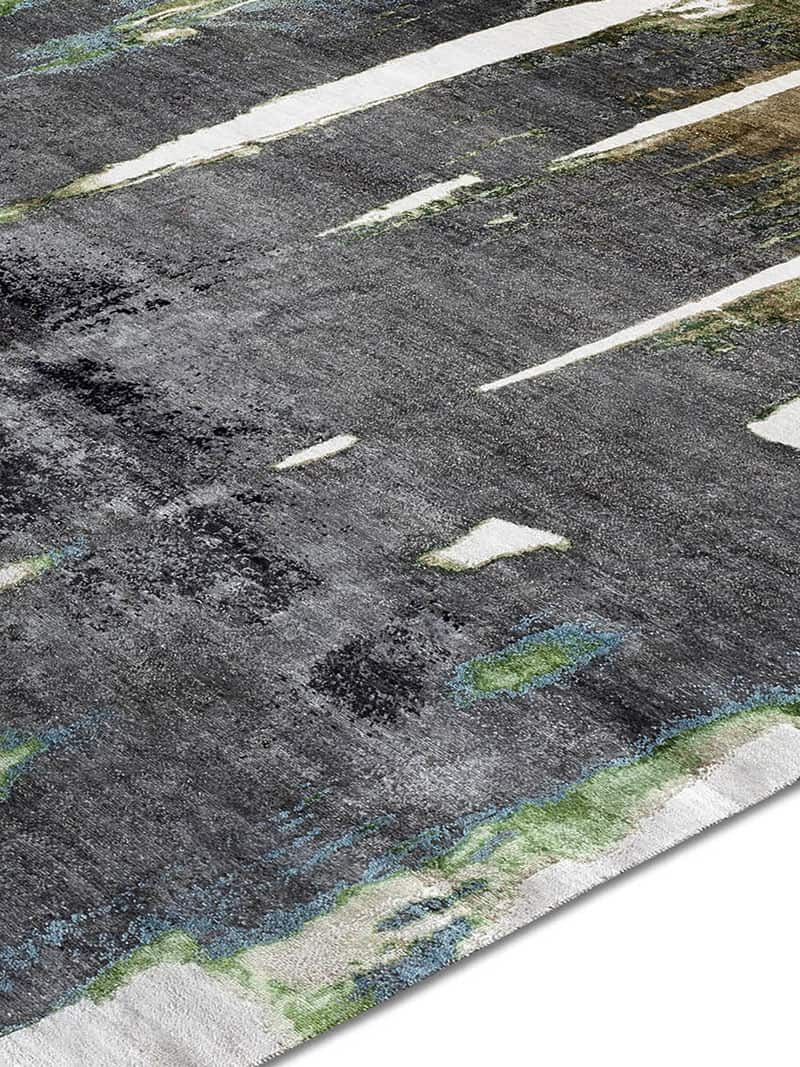 Tapete Preto em Bege Tecido à Mão | Tamanho: 365 × 457 cm