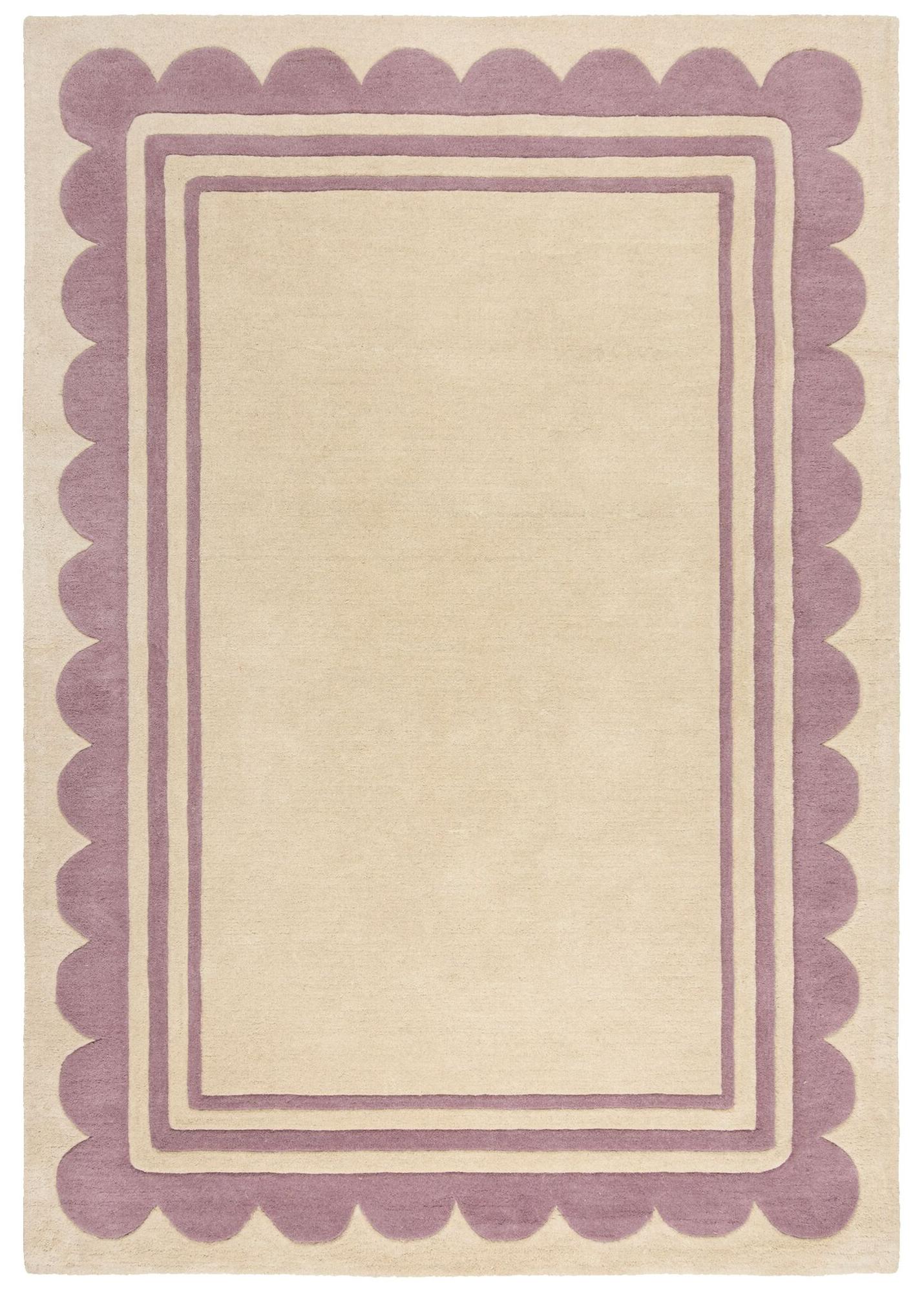 Tapete Moldura Ondulada Roxa