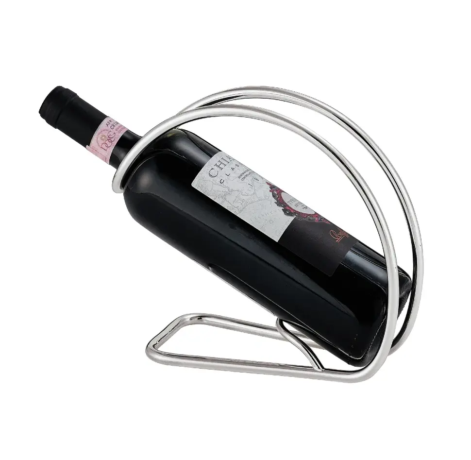 Porta-garrafas de vinho prateado