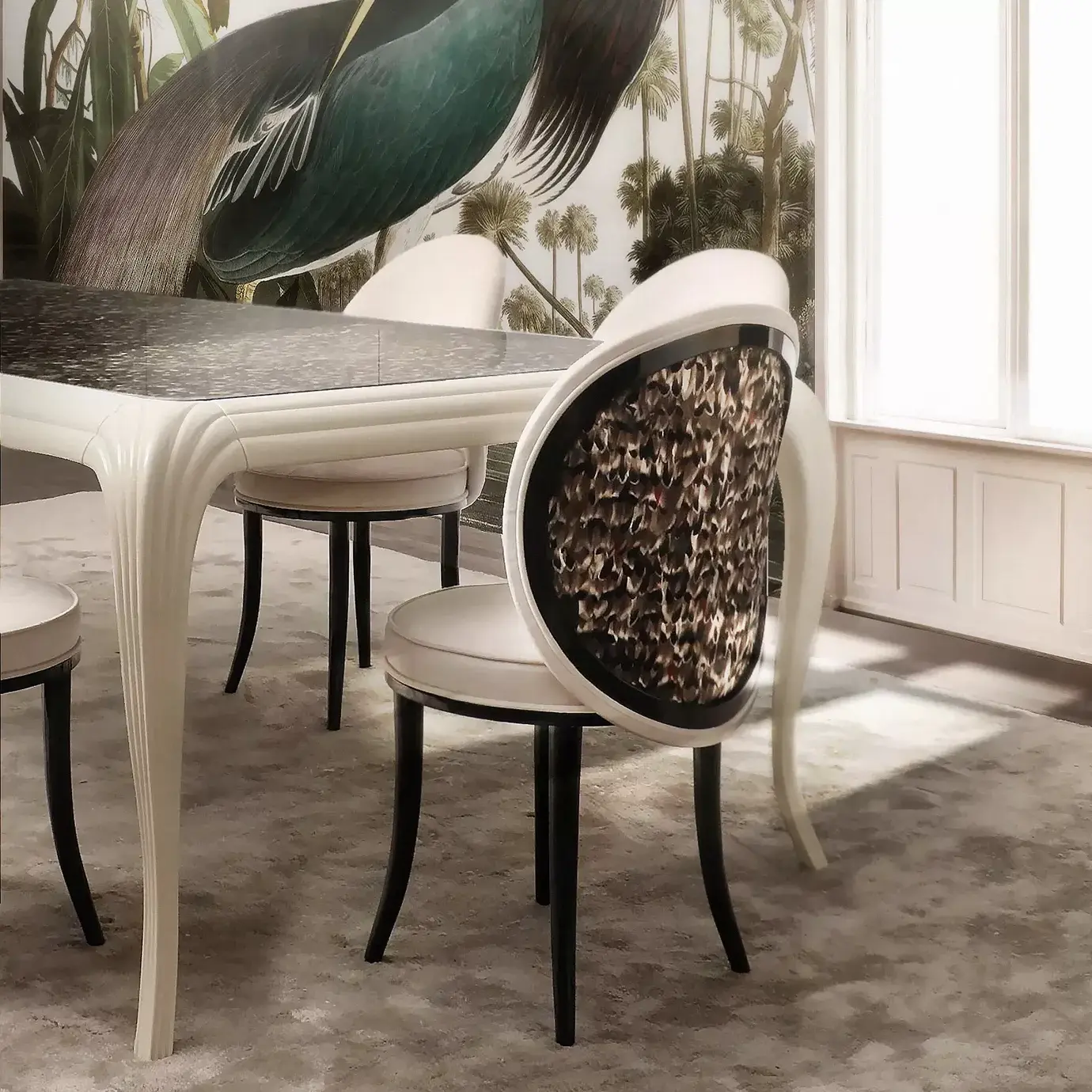 Cadeira de Jantar Mistral Folie com Costas em Pluma