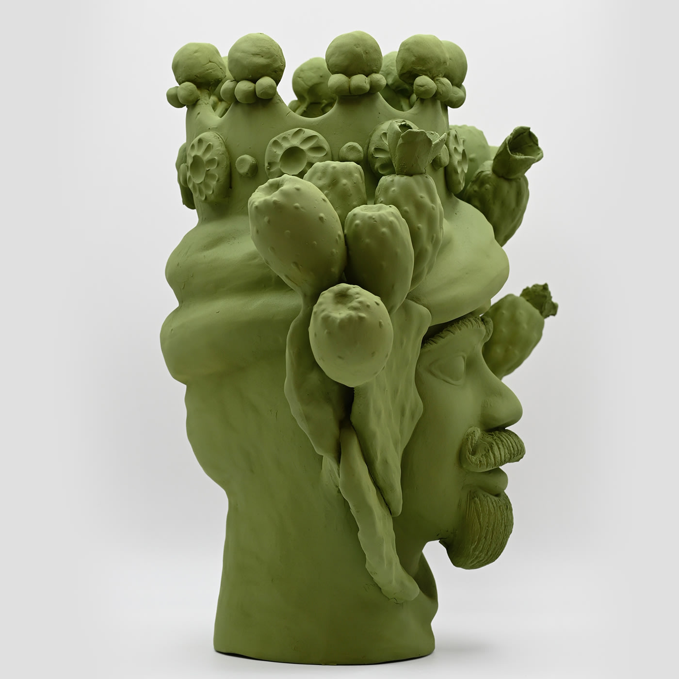 Escultura artesanal Moor's Head verde