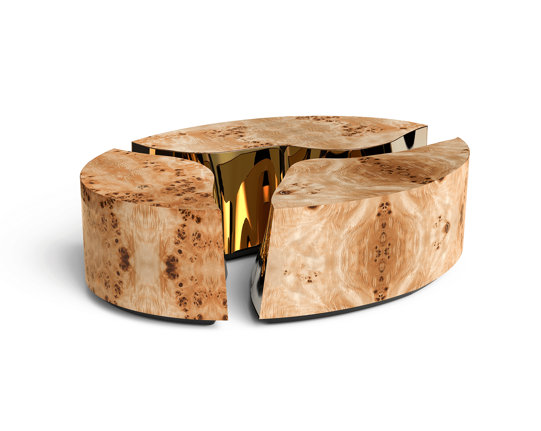 Mesa de Centro Oval Choupo Fissure