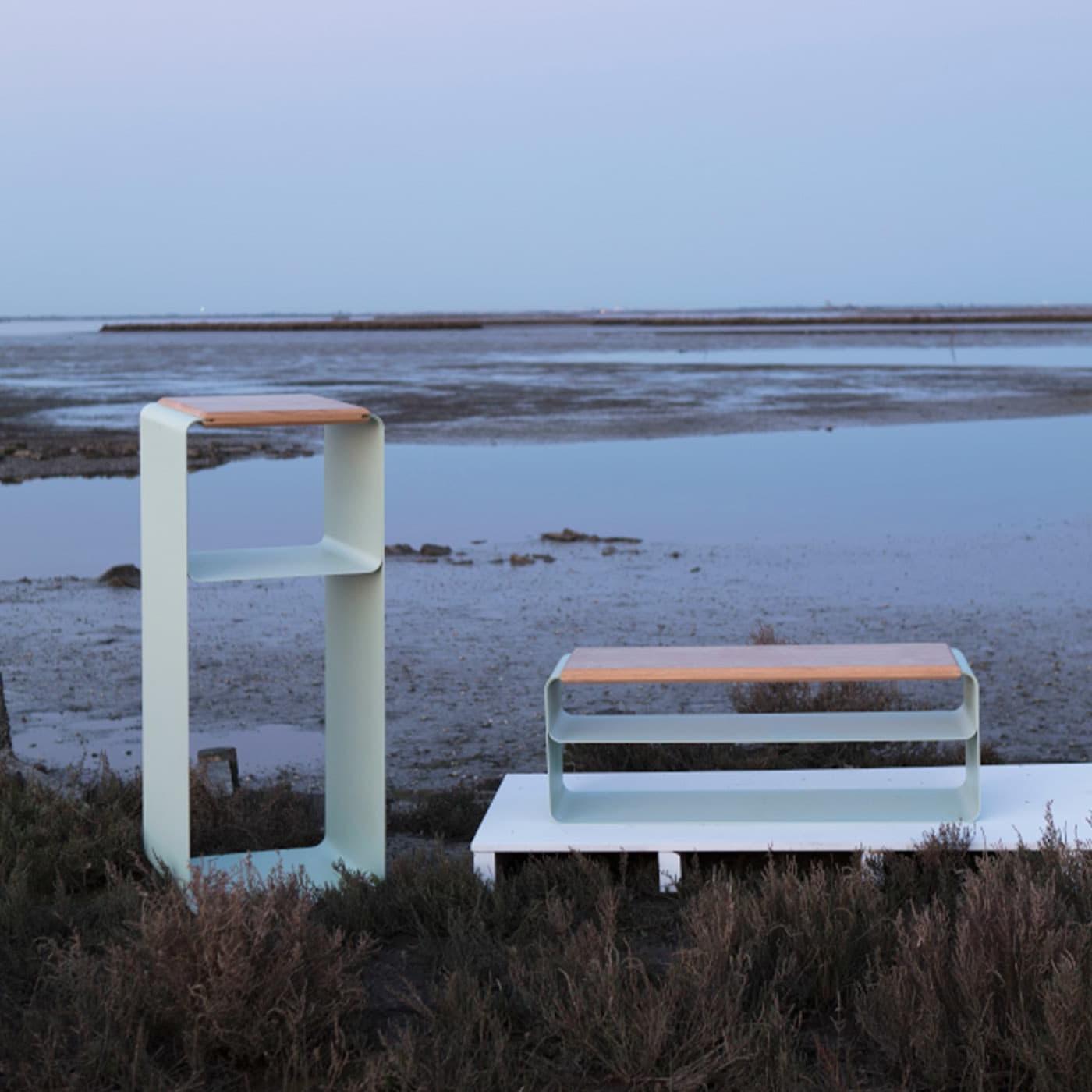 Banco contemporâneo madeira e metal (Var. 1) - 1