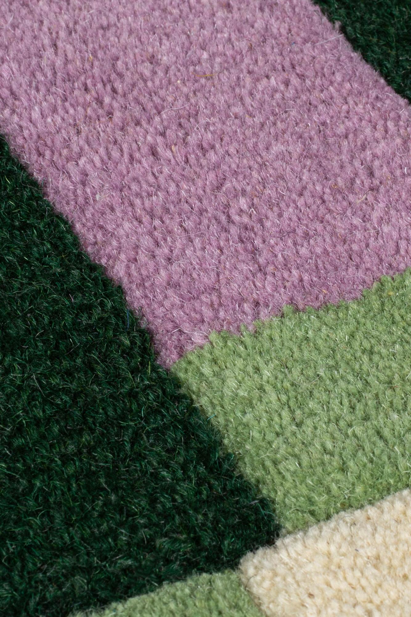 Tapete com Orla às Riscas Verde
