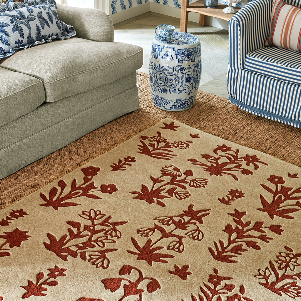 Tapete Woodland Glade Linho/Castanho Ferrugem | Tamanho: 140 × 200 cm