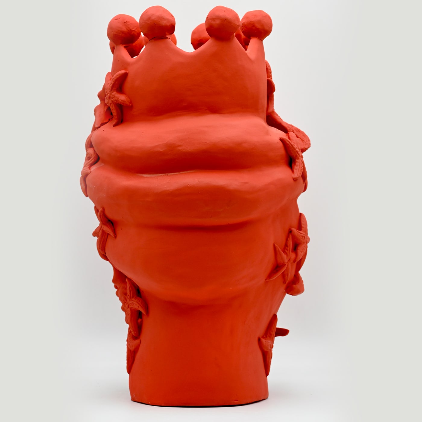 Escultura artesanal Moor's Head vermelha