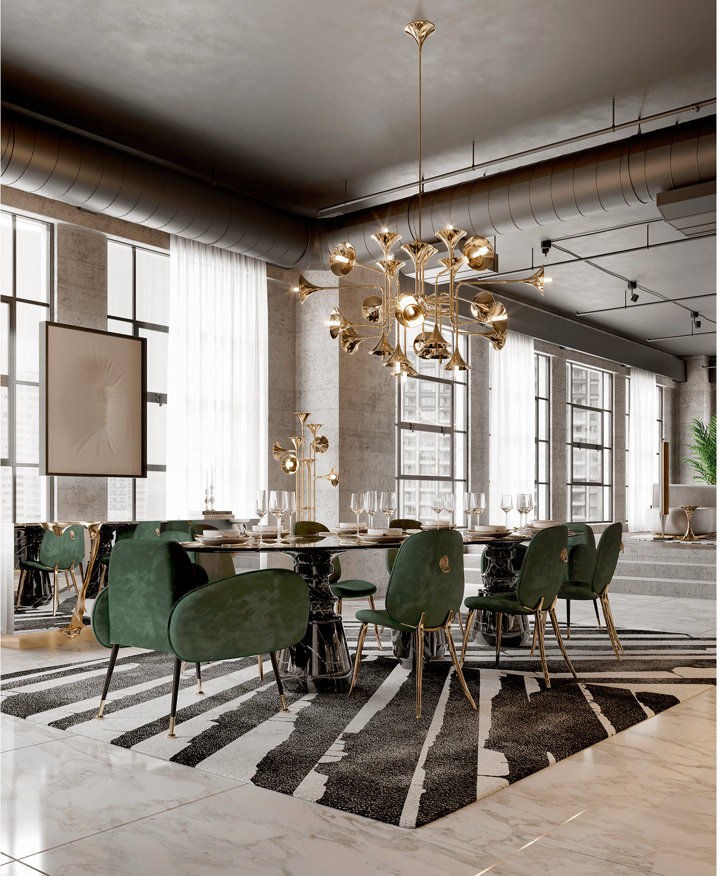 Mesa de Jantar Oval XL Nero Marquina Obsidian