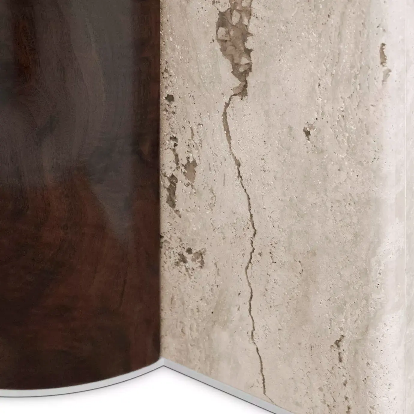 Mesa de Jantar Oval Mármore Travertino Parisiense