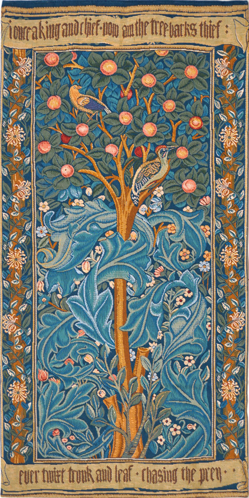Tapeçaria pica-pau, com pergaminho, William Morris | Tamanho: 50 × 100 cm