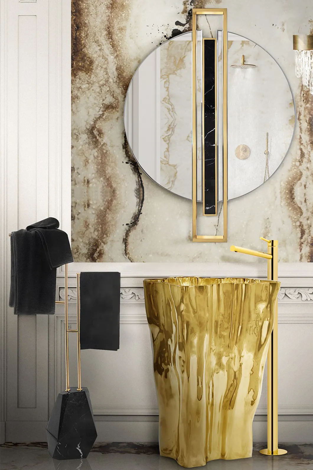 Suporte para toalhas Brilliance preto